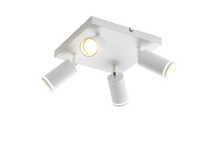 ZMH Strahler Fesselnd 4-flammig 25/25/17 cm, Weiß, Metall, Gu10, 8.5x9.5x8.5 cm, Lampen & Leuchten, Innenbeleuchtung, Spots & Strahler, Deckenspots