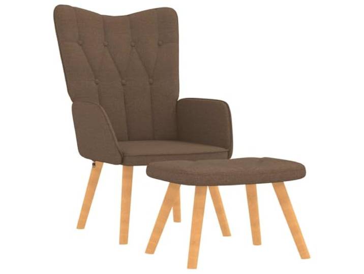 GHVBNMF Relaxsessel mit Hocker 2-teilig Braun Stoff Fernsehsessel Ergonomischer Polstersessel mit Massivholzbeinen und komfortabler Schaumstoff-Polsterung ideal fürs Wohnzimmer.