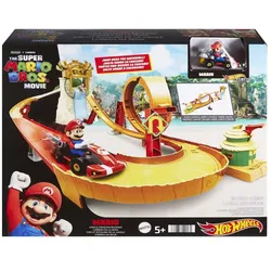 Mattel HMK49 - Hot Wheels - Super Mario Bros. Film - Dschungel-Königreich Rennbahn mit Mario