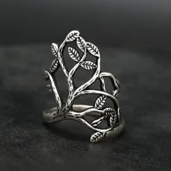 Drachensilber Ring Schmuck Zweig Design edel Silbering 925 Silber 48 - Silber