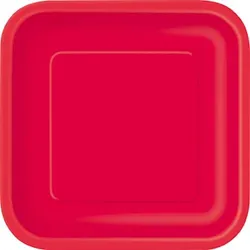 14 eckige Teller rot