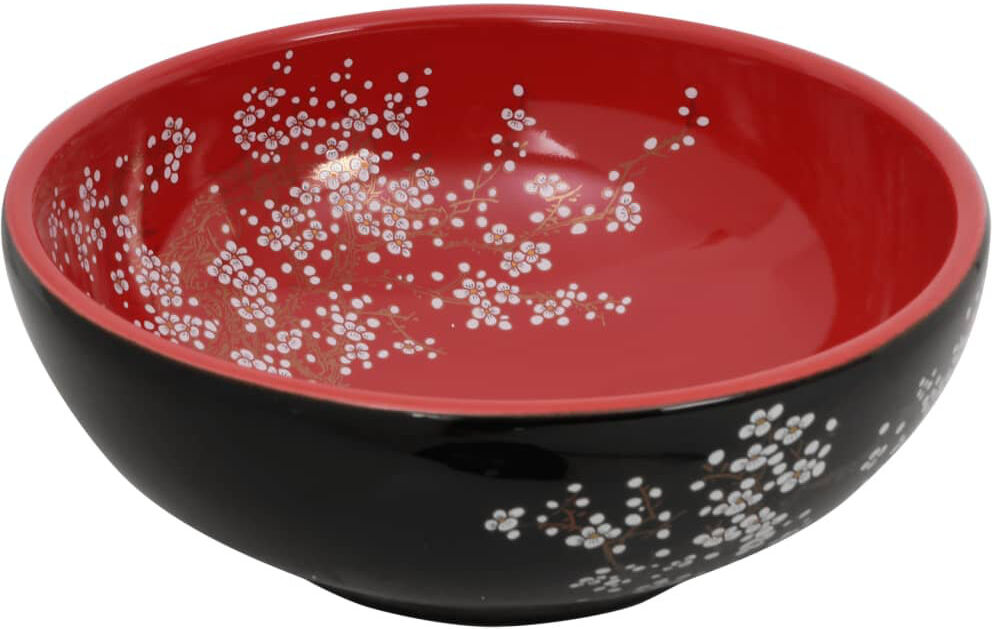 Belfry Bathroom Magness 41 mm L x 41 mm W Ceramic Circular Sink Black/Red