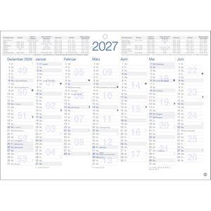 Heye Tafelkalender 23349, mit Ferienübersicht, aus 250 g/m² Karton, 7 Monate = 1 Seite, A4, Jahr 2027