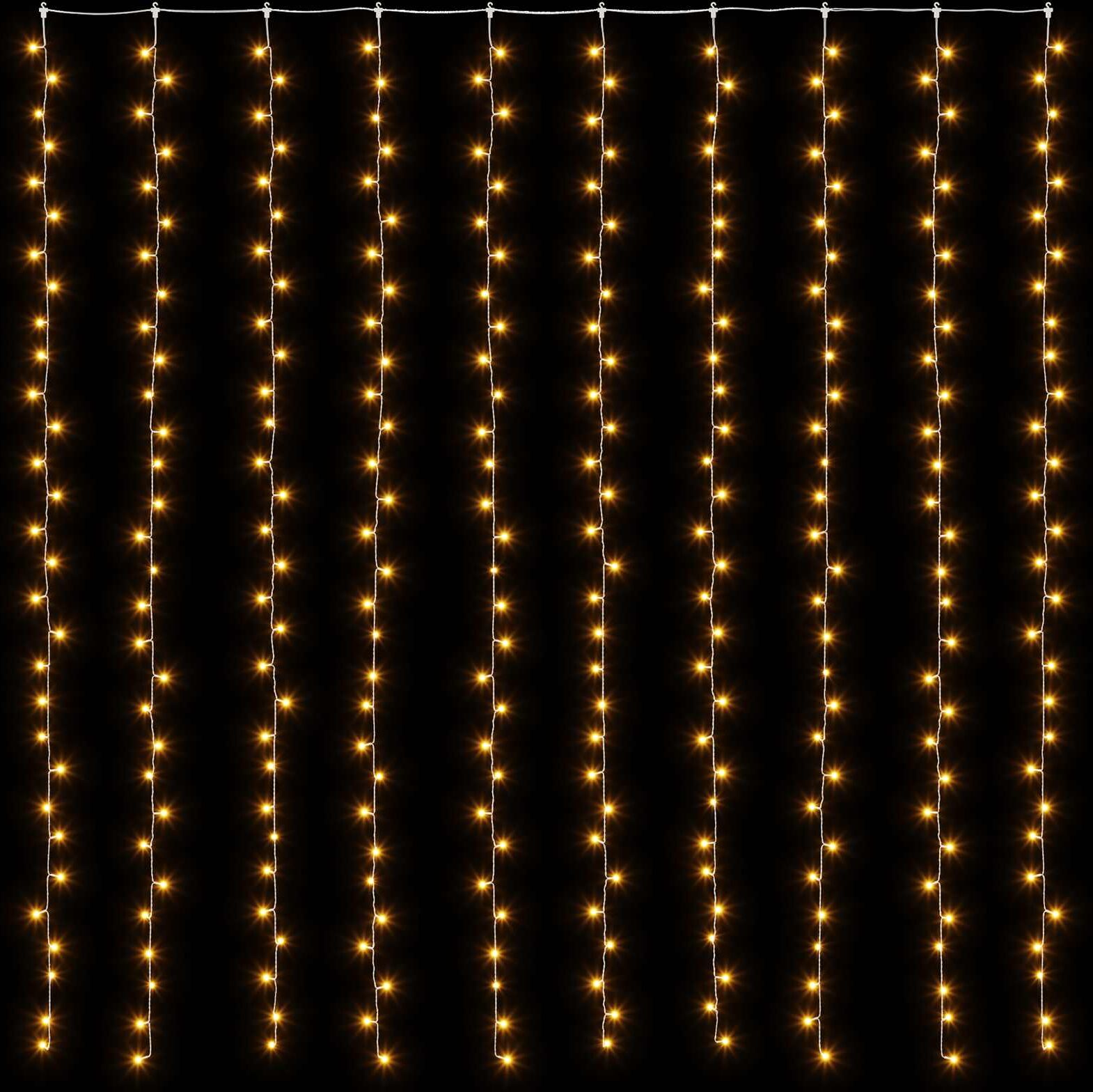vidaXL Rideau lumineux 300 LED Blanc chaud 300 x 300 cm