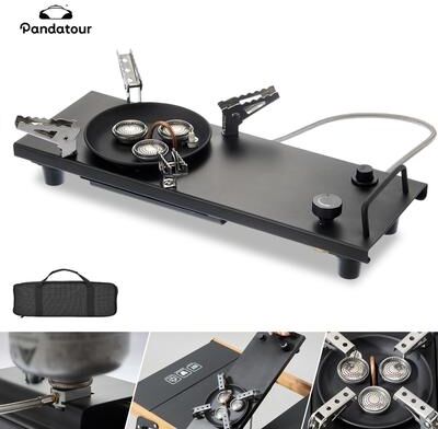 Inspire Daily Merch Pandatour Folding Gas Stove High Firepower Outdoor Burner For Camping silver Stove