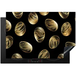 HERDABDECKPLATTE Eier - Gold - Muster Induktionsmatte 77x51 cm