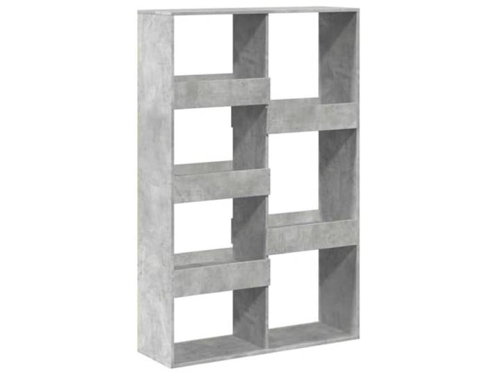 GFMGUEMV Raumteiler Betongrau 100x33x155,5 cm Holzwerkstoff, Standregal mit 7 Fächern für Bücher, Zeitschriften und Deko, pflegeleicht und stabil