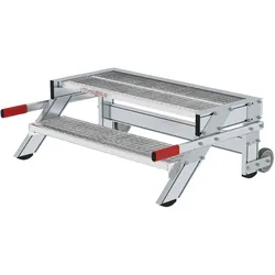 MUNK Arbeitspodest fahrbar Stahl-Gitterrost 1000mm Stufenbreite 2 Stufen