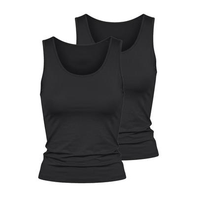 Achselhemd NINA VON C. "2er Pack Achseltop Seide&Modal", Damen, Gr. 42, 2 Stk., schwarz, Modal-Seide, , Basic, figurumspielend, Rundhals, Unterhemden