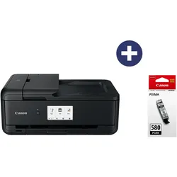 Canon PIXMA TS9550a Tintenstrahl-Multifunktionsdrucker + Canon Original PGI-580PGBK Druckerpatrone - schwarz 200 Seiten