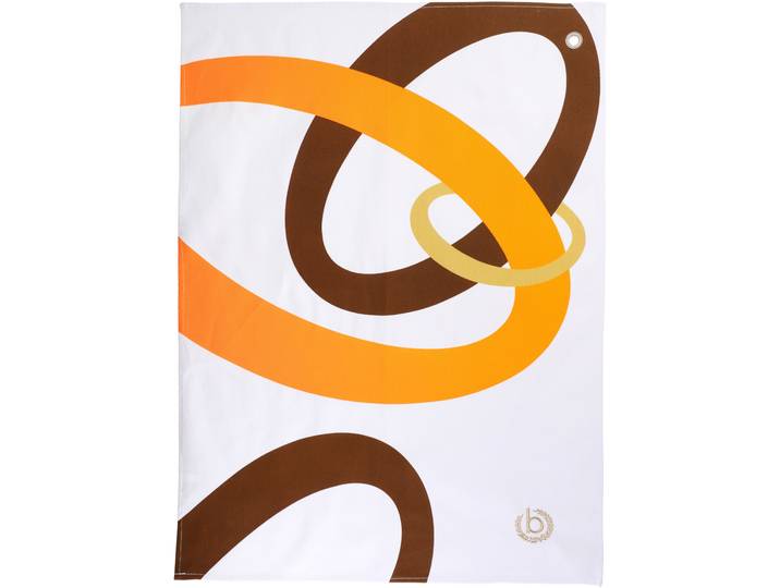 Geschirrtuch BUGATTI Ellipse , orange (weiß, orange, braun, natur), B:50cm L:70cm, 100% Baumwolle, Geschirrtücher, Geschirrtuch