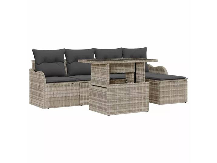 VidaXL - Sitzgruppe für den outdoor poly-rattan, One Size, Silber