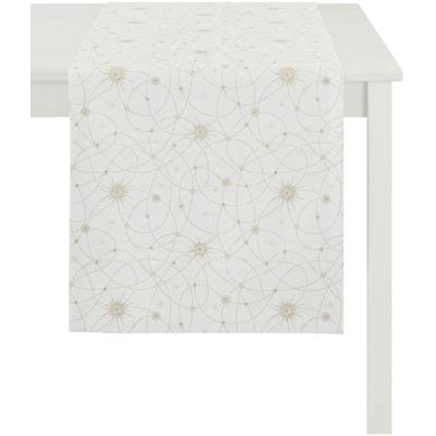 Tischläufer APELT "3009 Christmas Elegance, Weihnachtsdeko, Weihnachten", beige (creme, goldfarben), B:48cm L:140cm, Polyester, Tischdecken