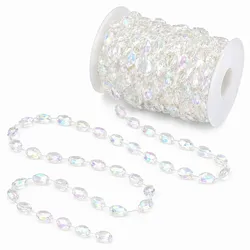 Creativery 30m Kristallkette 10mm Acrylkristallen Transparent Irisierend Kristallgirlande Glasoptik Deko Girlande zum Basteln Hochzeit Feier Vorhänge Tischdeko