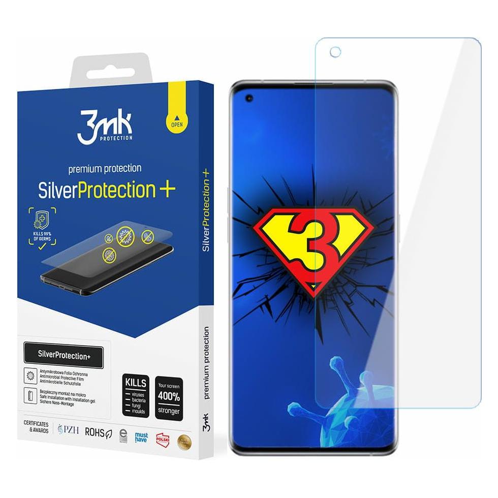 3MK Silver Protect+ Oppo Find X5 Folia Antymikrobowa montowana na mokro (1 Stk., Oppo Find X5) (3mk Silver Protect+(896))