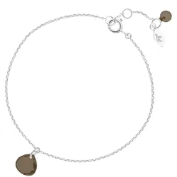 LEAF - ARMKETTE - HEART STONE - silber