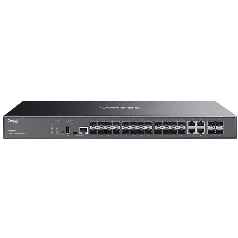 TP-LINK 24-PORT SFP L3 MANAGED SWITCH STACKABLE 20XSFP 4X 10G SFP+