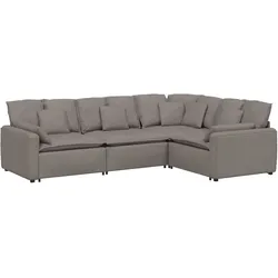 vidaXL Modulares Sofa mit Kissen Stoff Taupe