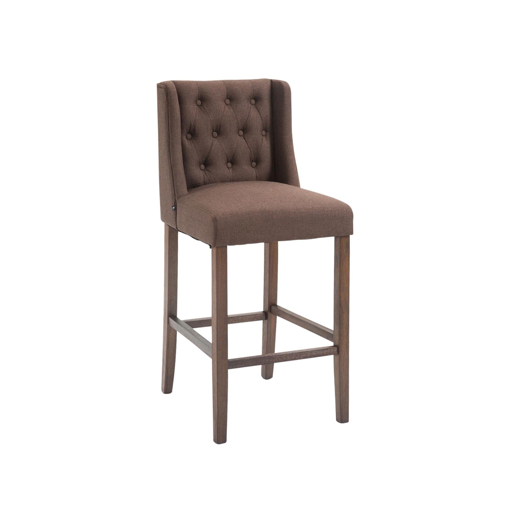 CLP Barhocker Cassandra Stoff Antik-dunkel - Farbe: braun, Gestellfarbe: antik-dunkel