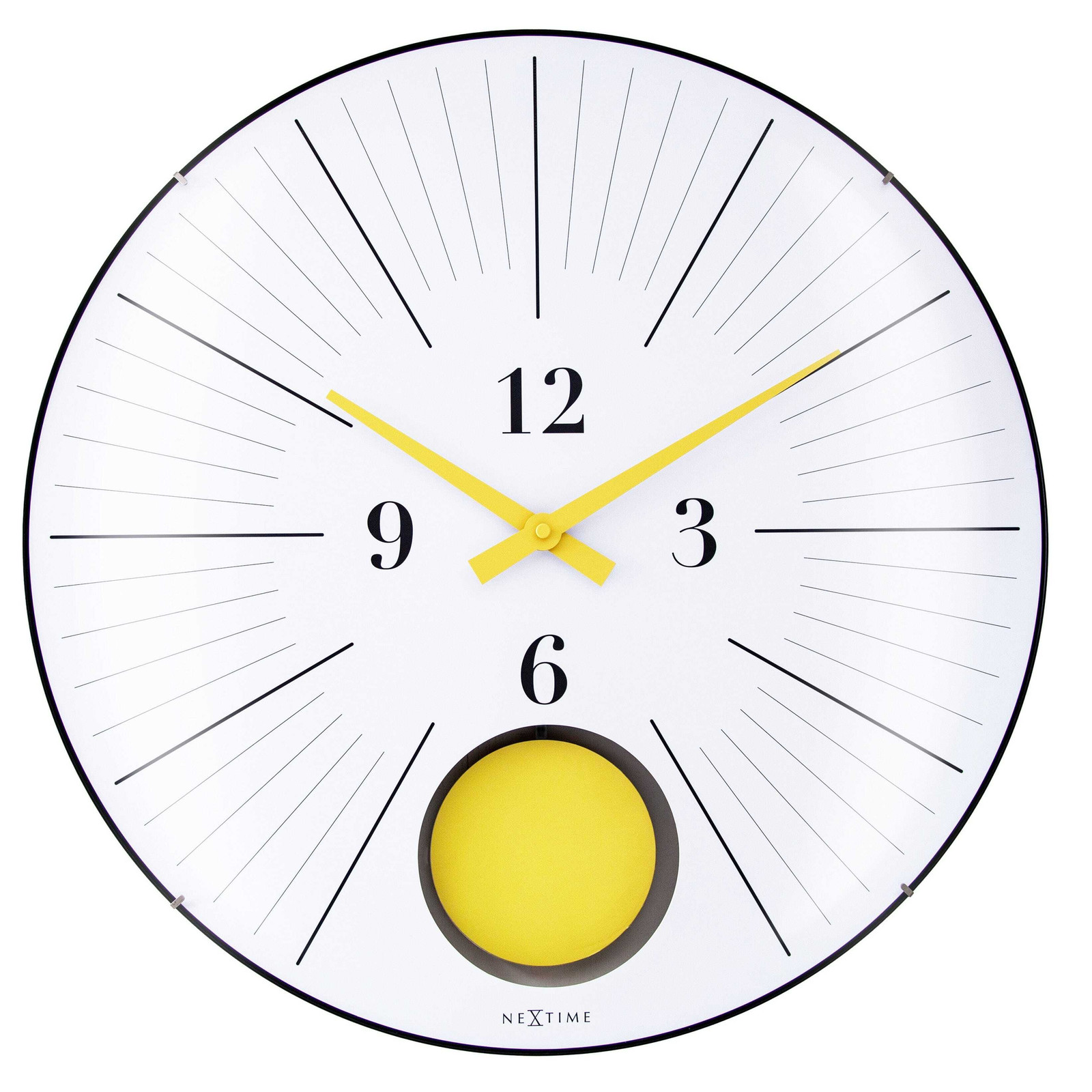 NeXtime Duomo 50 Wandklok met slinger - Zwart - Diameter: 50 cm