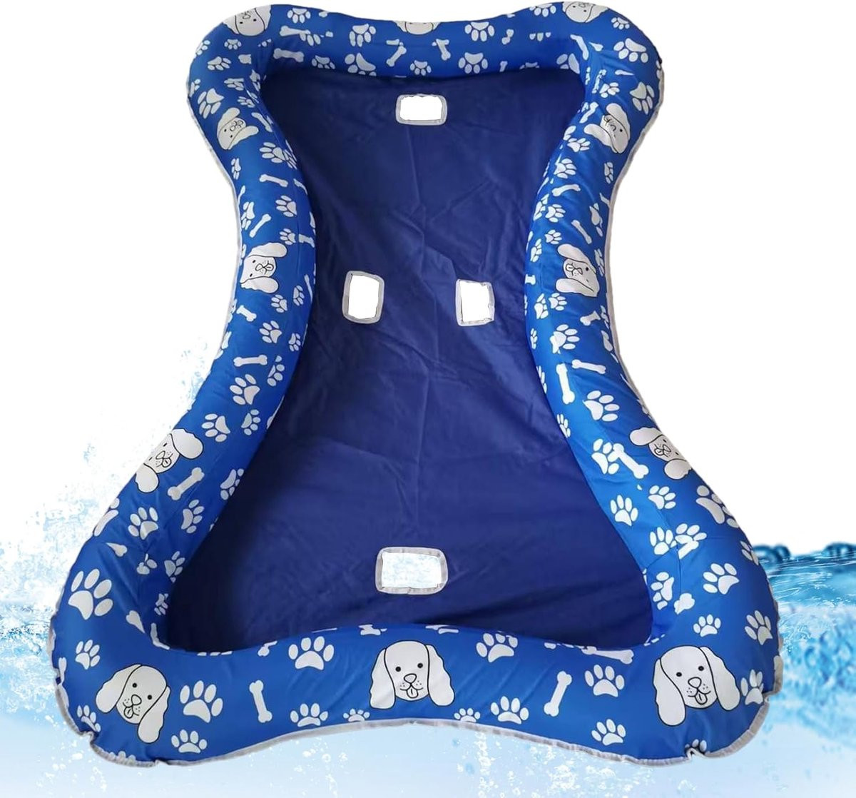 Opblaasbaar hondenzwembad vlot voor waterpret - 146 x 95 cm