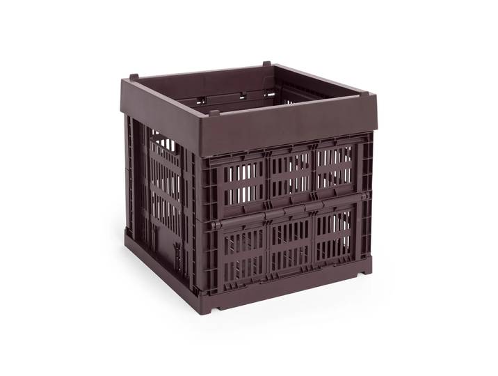 HAY - Colour Crate Korb Cube, 29,5 x 29,5 cm, bordeaux, recycled