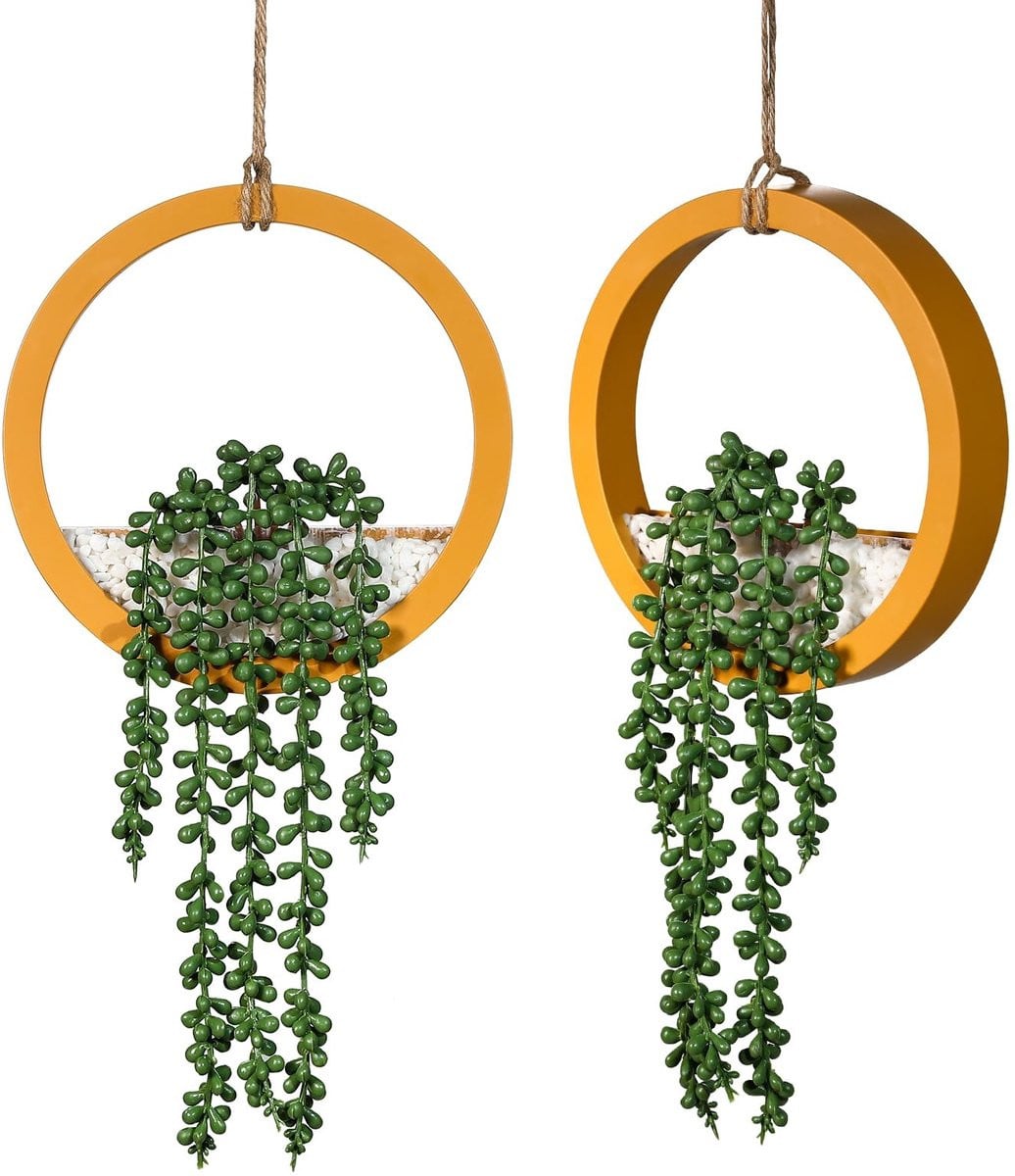 Merkloze set van 2 groene hangende kunstplanten