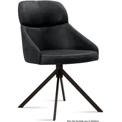 ESSZIMMERSTUHL (6er-Set) Deanna 52x82x63 Schwarz/Anthrazit