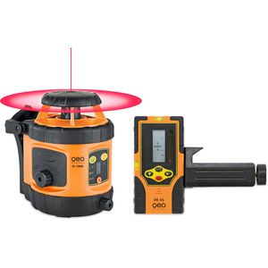 geo-FENNEL Rotationslaser 292190, FL 190A mit FR 45 Empfänger, roter 360 Grad Laser, Arbeitsbereich bis Ø 400m