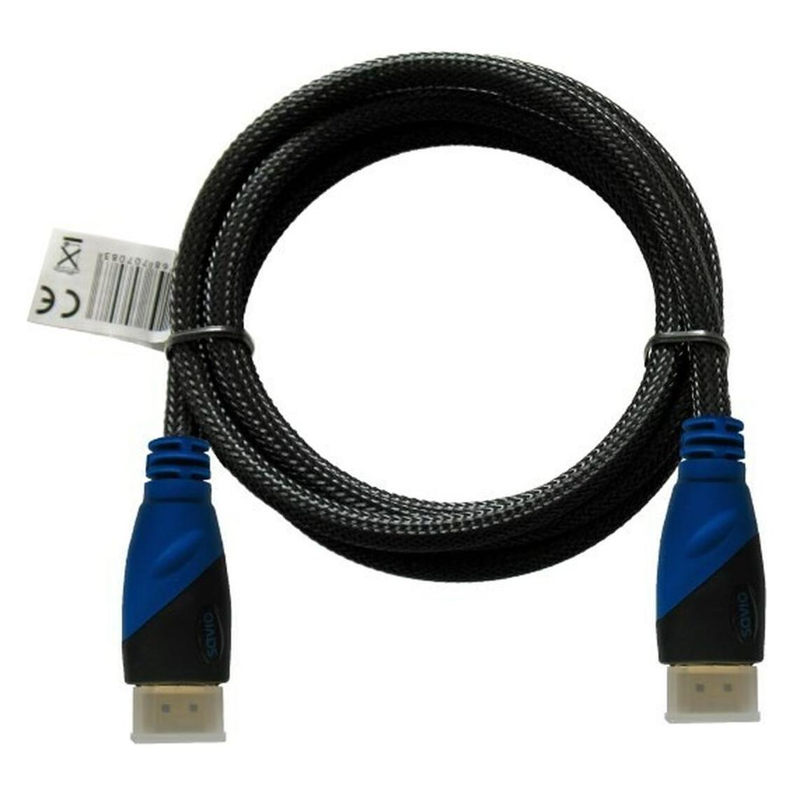 Savio CL-49 HDMI-Kabel 5 m HDMI Typ A (Standard) Schwarz, Blau (5 m) (CL-49)