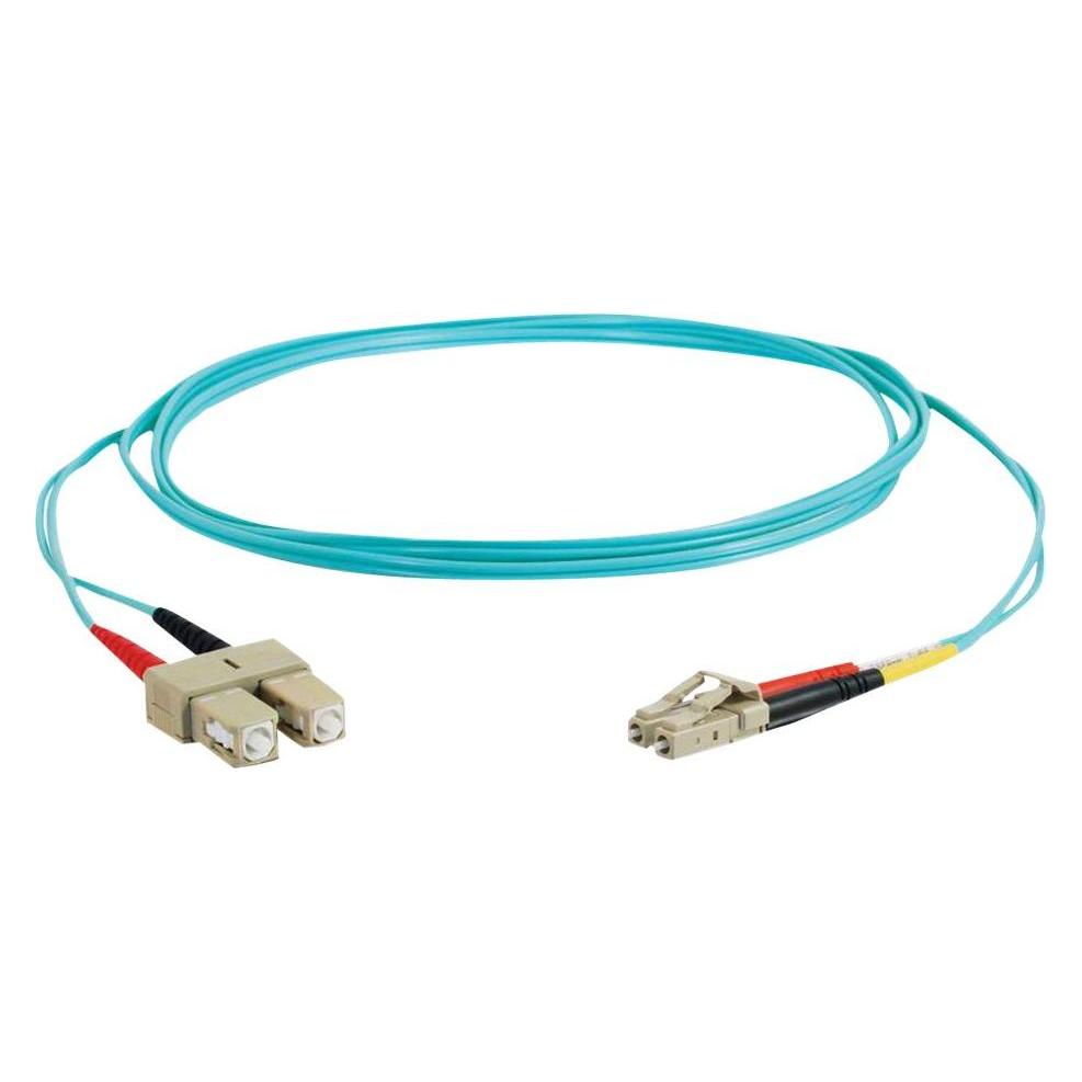 C2G LC-SC 10Gb 50/125 OM3 Duplex Multimode PVC Fiber Optic Cable (LSZH) (2 m) (85532)