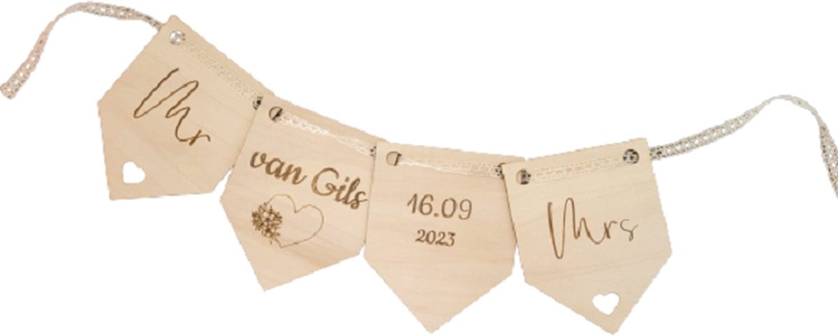 Gepersonaliseerde Mr & Mrs trouwslinger voor volwassenen