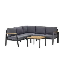 a casa mia Lounge-Set  Boston , grau