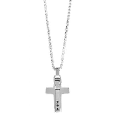 Kette mit Anhänger ADELIA´S, silber (silber, kreuz), Halsketten, Herren, unbekannt, Edelstahl