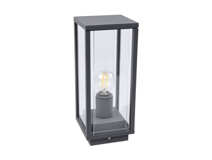 Lucande Außenleuchte Annalea (spritzwassergeschützt (Modern) in Schwarz aus Aluminium (1 flammig, E27) - Wegeleuchte Pollerleuchte Wegelampe Sockelleuchte
