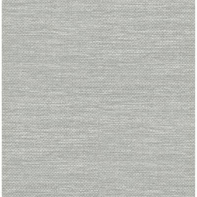 A-Street Prints Malin Light Grey Faux Grasscloth Wallpaper