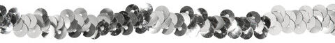 Elastik-Paillettenband, silber, Breite: 10 mm, Länge: 3 m