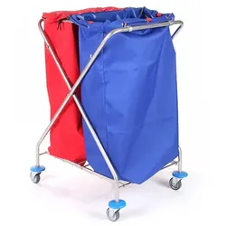 Floorstar PX 1 ES ESTAWA Papierwagen Papierwagen 1 - Edelstahl X-Form mit Halterahmen 1 x 120 l