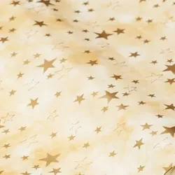 Abwaschbare Tischwäsche/Wachstuch "Sterne", creme-melange/gold