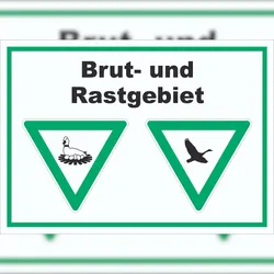 HB-Druck Brut- und Rastgebiet Schild A6 Rückseite selbstklebend