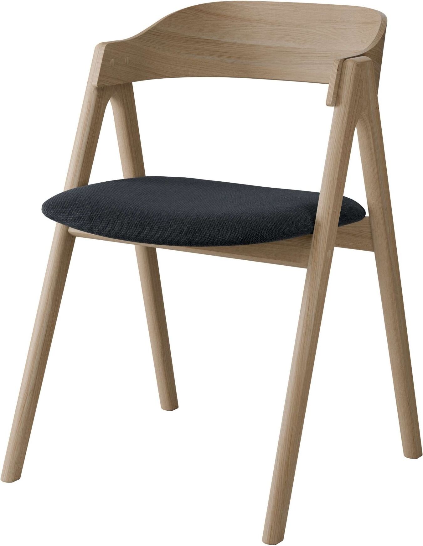 Stuhl HAMMEL FURNITURE "Mette by Hammel", , weiß pigmentierter lack, weiß pigmentierter lack, dunkelgrau, B:52cm H:75cm T:54cm, Massivholz, Stoff, Stühle, Stuhl, Massivholz, gepolsterte Sitzfläche, versch. Farbvarianten