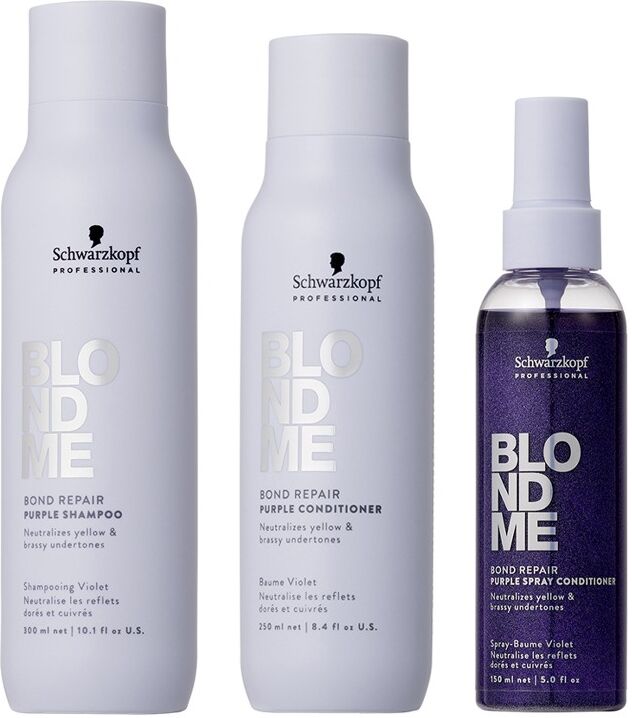 Schwarzkopf BlondMe Bond Repair Purple Shampoo 300ml, BlondMe Purple C