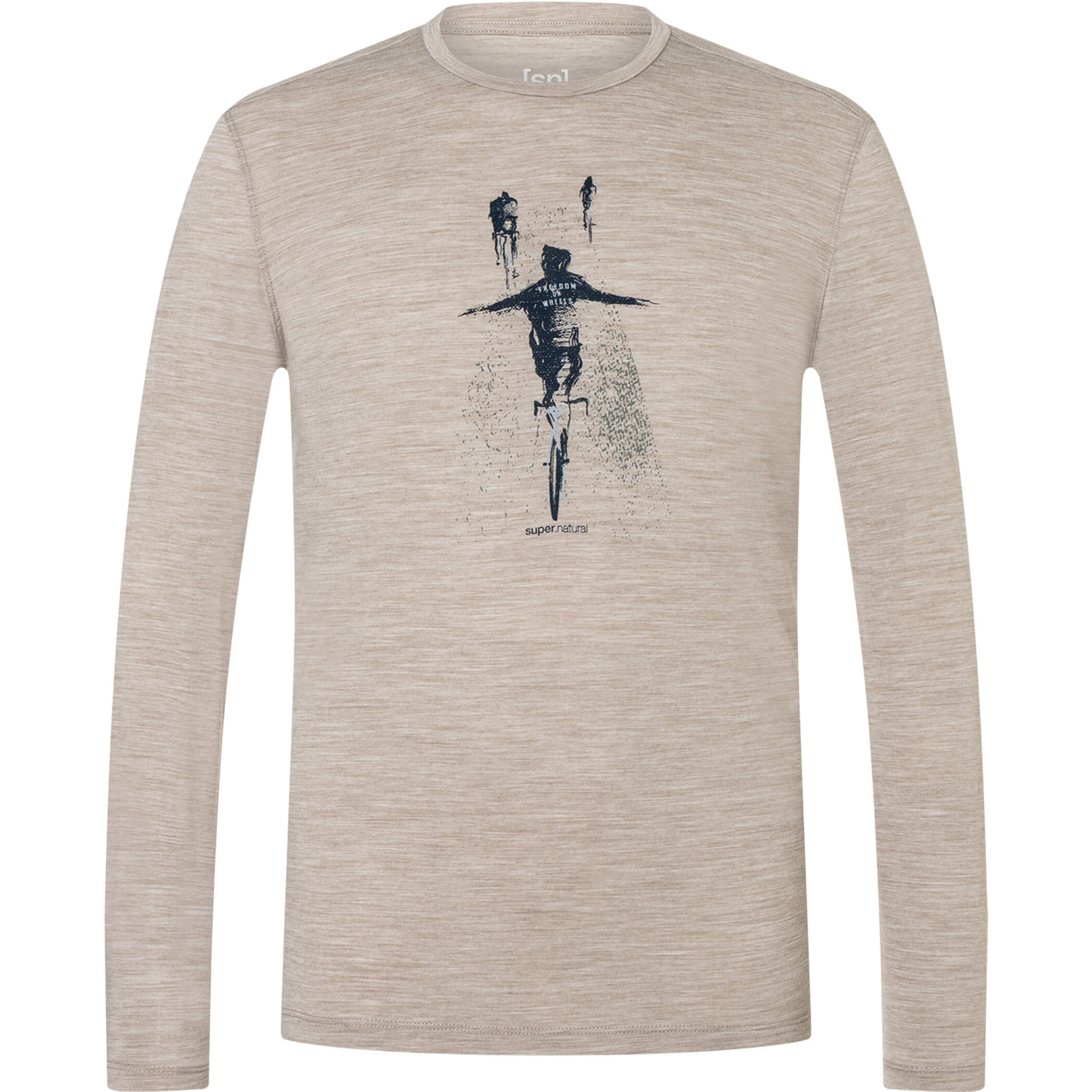 Super.Natural Freedom On Wheels Herren Longsleeves beige Größe S Hautfreundlich Merinowolle