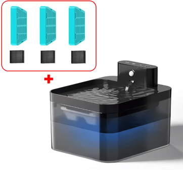 Inspire Picks ROJECO Wireless Automatic Pet Water Fountain Smart Infrared Sensor Cat & Dog Water Dispense add 3 Filters Set 2.2l