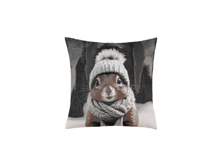 Kissenbezug PAD Kissenbezug Squirrel 50 x 50 cm, Beige/Braun/Schwarz , braun (beige braun schwarz), B:50cm L:50cm, Kissenbezüge, Kissenbezug