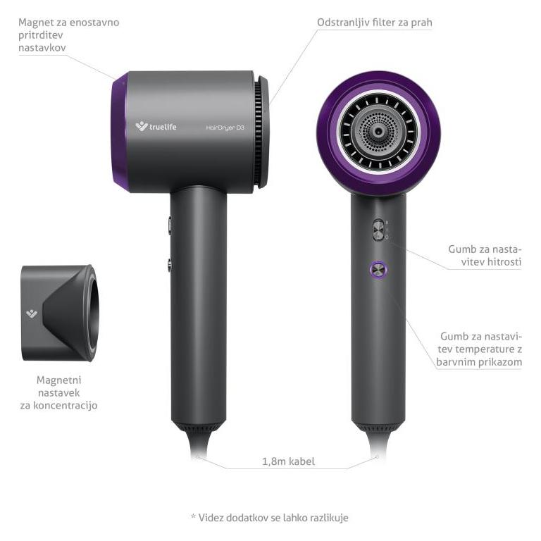 Truelife Haartrockner D3 TLHDMHDD3NNGA (1800 W) (TLHDMHDD3NNGA)