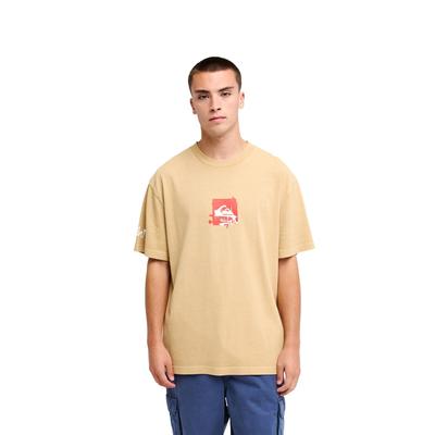 T-Shirt QUIKSILVER "Young Guns Echo", Herren, Gr. L, beige (khaki), Obermaterial: 100% Baumwolle., Shirts T-Shirt