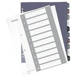 Leitz PC-beschriftbares Register »Style 1237«, Zahlen 1-10 mehrfarbig, 24.5x30.5 cm