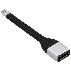 Techly Typ C auf Displayport/F flex Adapter (DisplayPort), Video Adapter, Schwarz