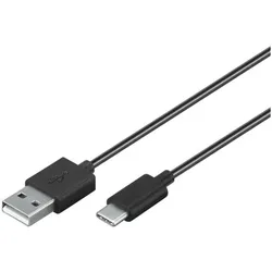 goobay USB-C Lade- und Synchronisationskabel 0,1 m schwarz schwarz